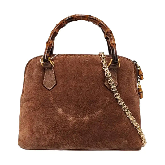 GUCCI Bamboo 1947 Dark Brown Cowhide Bamboo Handle Bamboo Handle Bag Single Shoulder Bag Golden hardware-(SKU)-941637943