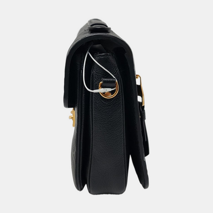 LOUIS VUITTON MÉTIS Medium Black Leather Monogram Vernis Messenger Bag with Shoulder Strap and Handle, Gold Hardware, Detachable Strap-(SKU)-957679450