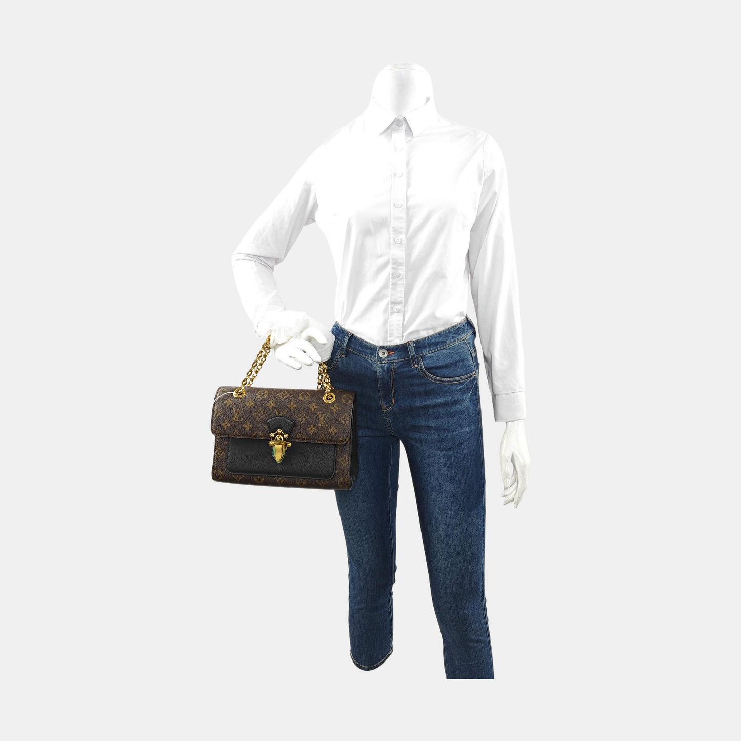 LOUIS VUITTON VICTOIRE Brown Coated Canvas Monogram Handbag Shoulder Bag Crossbody Bag Golden Hardware-(SKU)-955618708