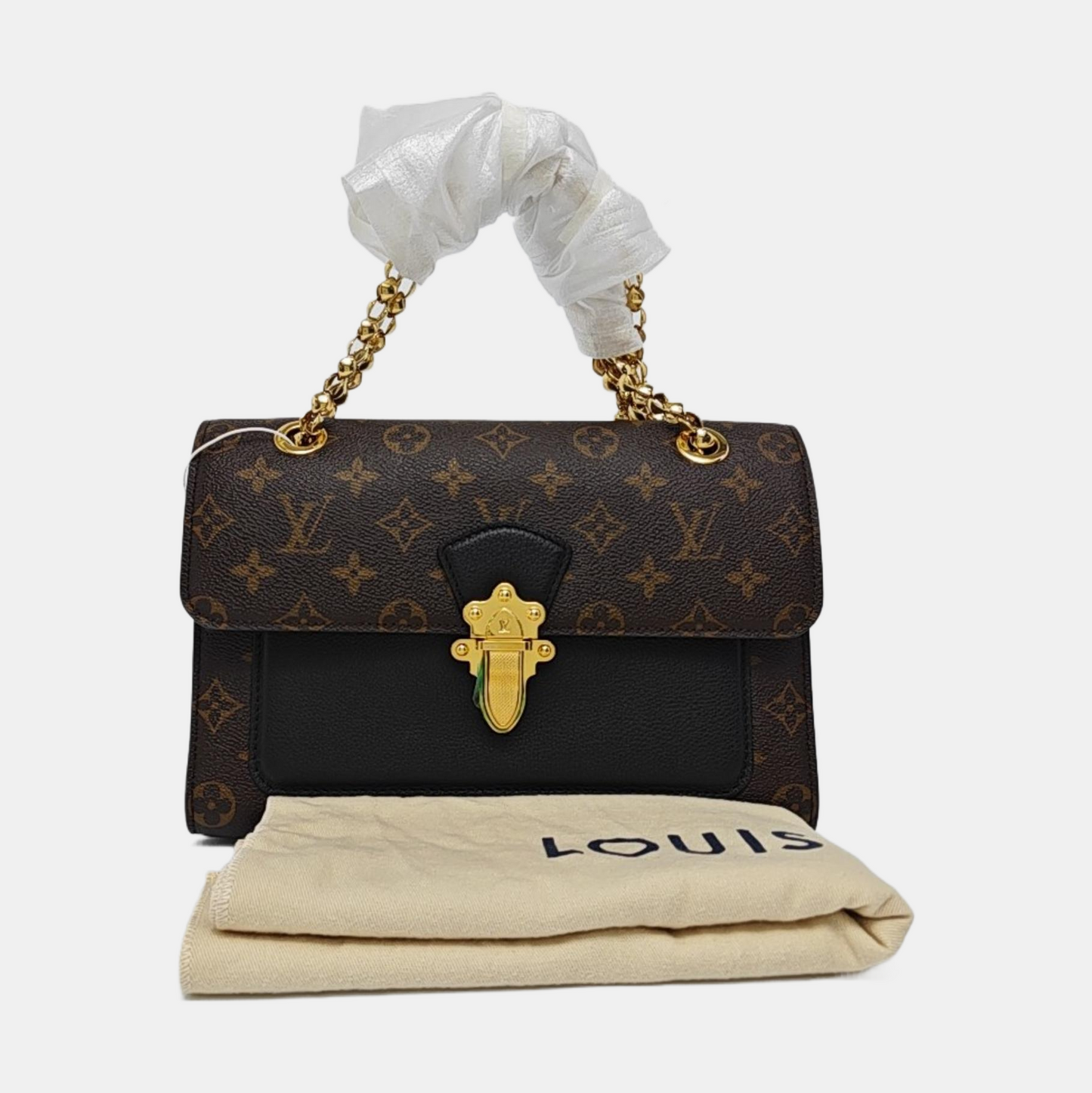 LOUIS VUITTON VICTOIRE Brown Coated Canvas Monogram Handbag Shoulder Bag Crossbody Bag Golden Hardware-(SKU)-955618708