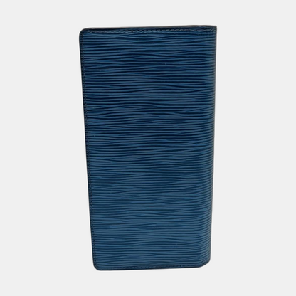LOUIS VUITTON 蓝色EPI牛皮水波纹钱包 Silver Hardware-(SKU)-957693013
