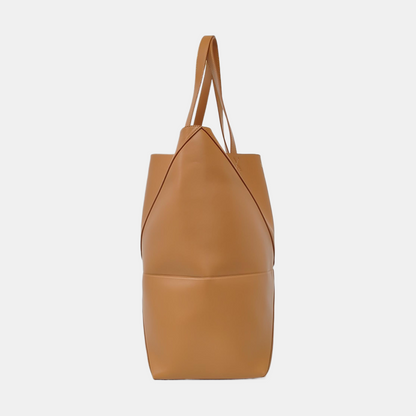 LOEWE Puzzle Fold Large Brown Leather Quilted Shoulder Bag and Tote-(SKU)-957928785