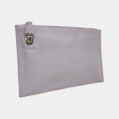 PRADA Light Purple Cowhide Handbag Silver Hardware-(SKU)-957970047