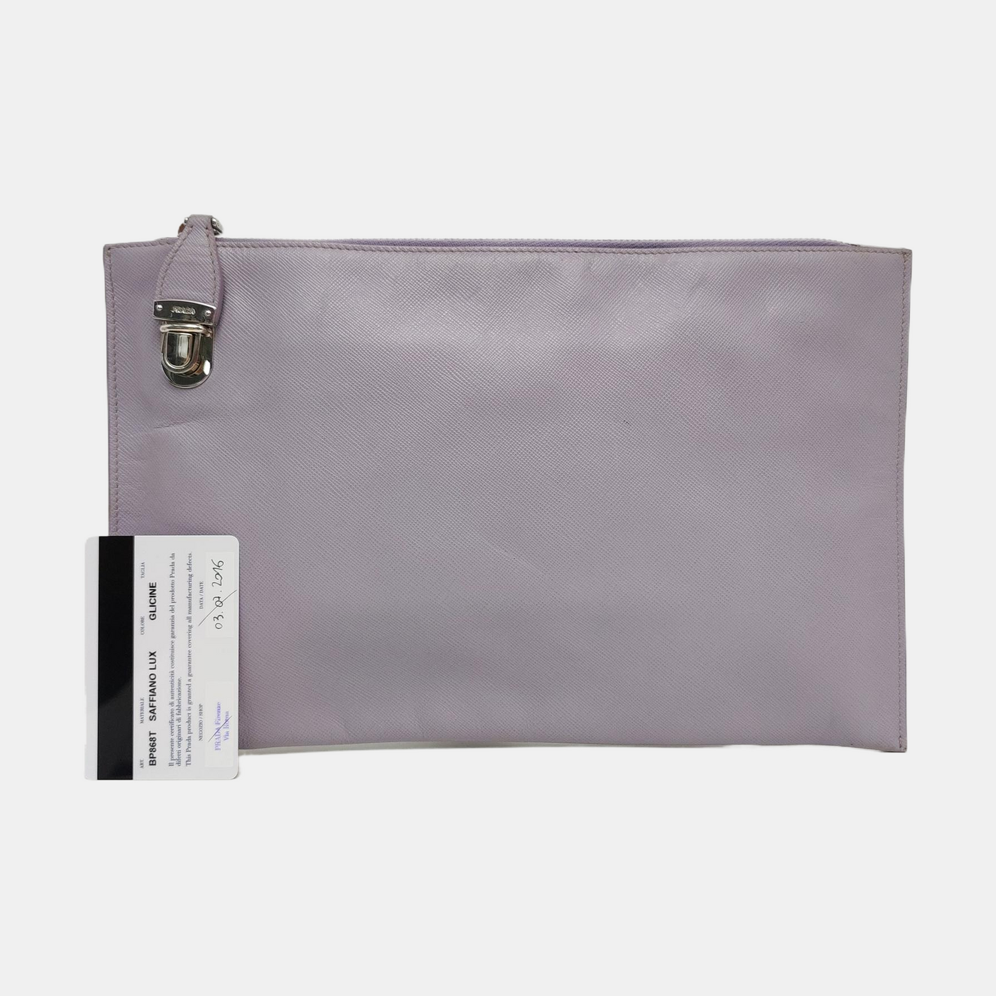 PRADA Light Purple Cowhide Handbag Silver Hardware-(SKU)-957970047