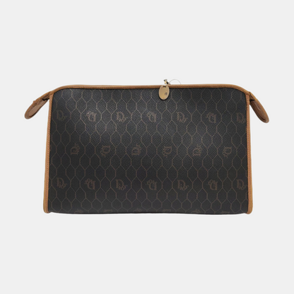 DIOR Black Coated Canvas Printed Handbag Golden hardware-(SKU)-957963351