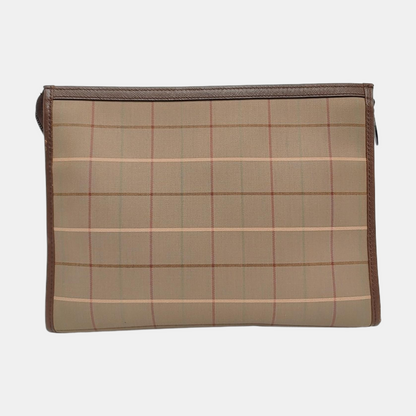 BURBERRY Khaki Canvas Handbag Golden hardware-(SKU)-957969419