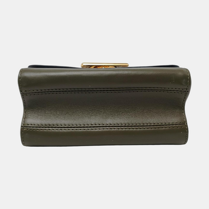 LOUIS VUITTON TWIST Small Green Leather Embroidered Crossbody Shoulder Bag with Gold Hardware-(SKU)-957815452