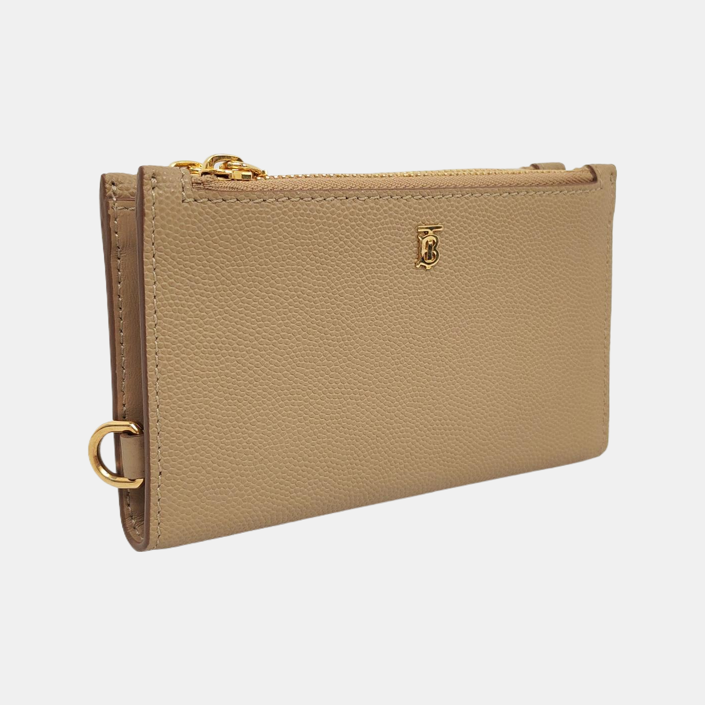 BURBERRY 卡其色牛皮TB钱包 Golden hardware-(SKU)-957423070