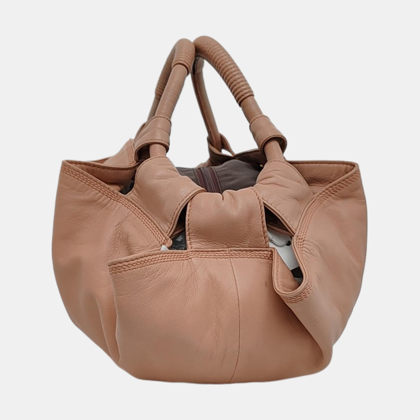 LOEWE Aire Nude pink cowhide handbag shoulder bag Golden hardware-(SKU)-14207902