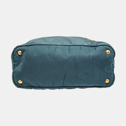 PRADA Tote bag Blue Nylon Logo Single Shoulder Bag Crossbody Tote Bag Golden hardware Removable shoulder strap-(SKU)-958133297