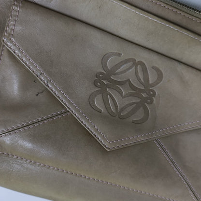 LOEWE Khaki Lambkin Embossed Handbag Silver Hardware-(SKU)-958006542