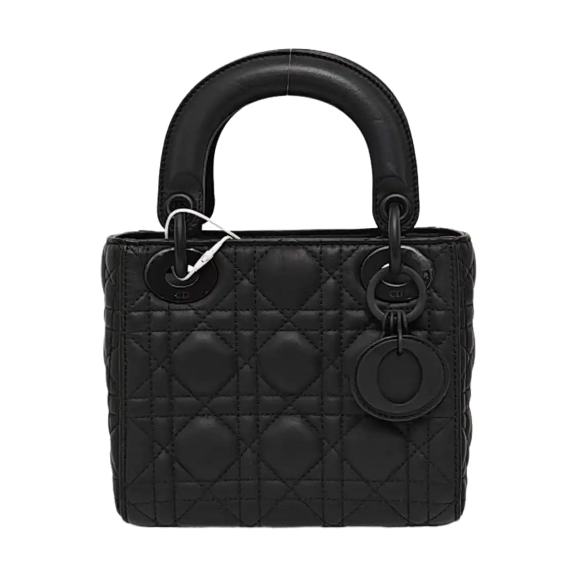 DIOR Lady Dior Mini Black Lamb Skin Cannage QuiltedHandbag Shoulder Bag Crossbody with Black Hardware-(SKU)-957976279