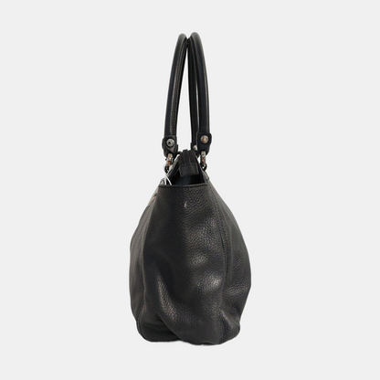 GUCCI D Gold Black Leather Single Shoulder Bag Silver Hardware-(SKU)-957921369