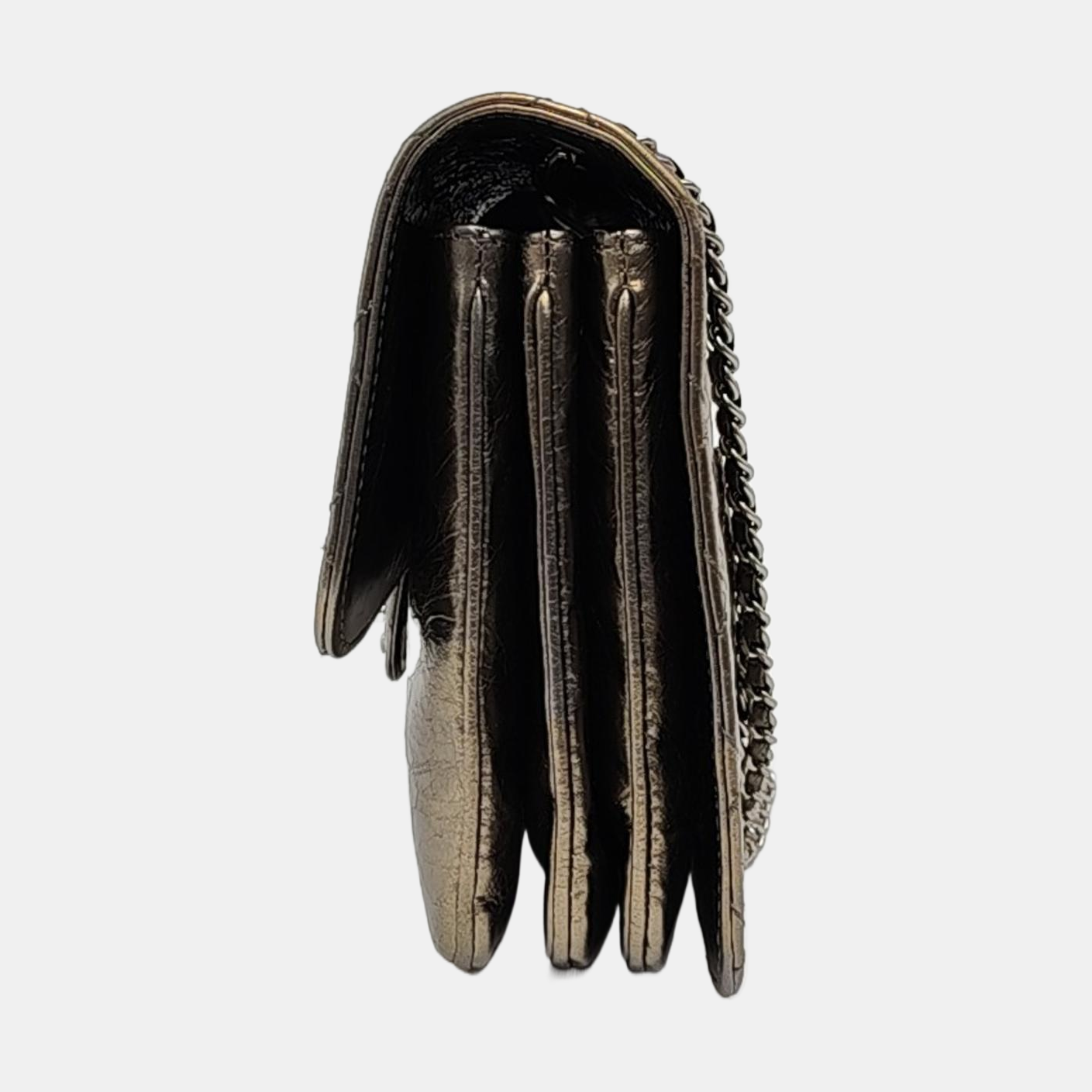 CHANEL CLASSIC FLAP Medium Champagne Calfskin Quilted Shoulder Bag with Silver Hardware-(SKU)-958254208