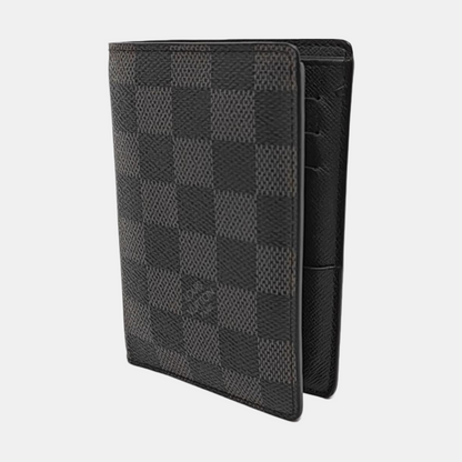 LOUIS VUITTON SMART  Gray Coated Canvas Chessboard Plaid Wallet-(SKU)-957908054