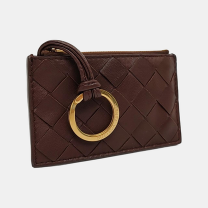BOTTEGA VENETA Brown Cowhide Woven Wallet-(SKU)-958077989