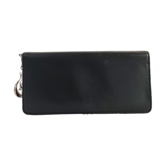 DIOR Black Cowhide Wallet Silver Hardware-(SKU)-958152388