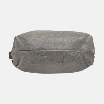 GUCCI Bamboo 1947 Medium size Elephant Gray Cowhide Monogram Woven Handbag, Single Shoulder Bag Silver Hardware-(SKU)-958140383