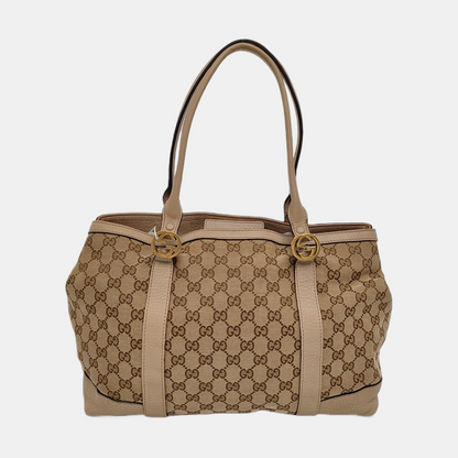 GUCCI Miss GG Brown Canvas Old Flower Single Shoulder Bag Tote Bag Golden hardware-(SKU)-958172878