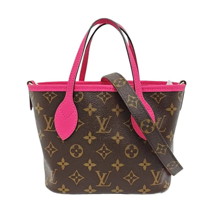 LOUIS VUITTON NEVERFULL INSIDE OUT BB Pink Cowhide Monogram Tote Bag Shoulder Bag Crossbody Bag Gold Hardware Removable Shoulder Strap-(SKU)-958065442