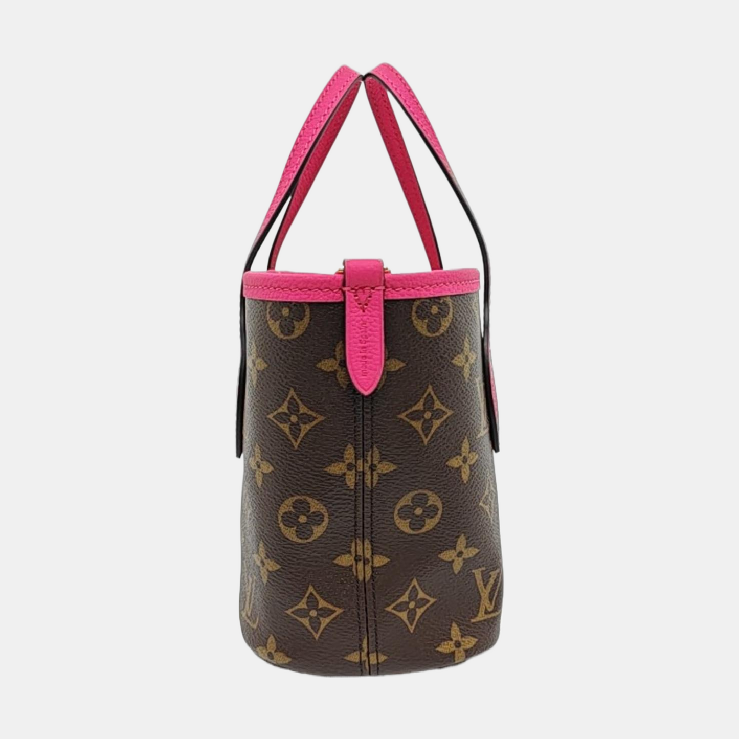 LOUIS VUITTON NEVERFULL INSIDE OUT BB Pink Cowhide Monogram Tote Bag Shoulder Bag Crossbody Bag Gold Hardware Removable Shoulder Strap-(SKU)-958065442
