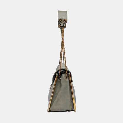 Chloé Sally Medium size Grey Leather Single Shoulder Bag Golden hardware-(SKU)-958155773