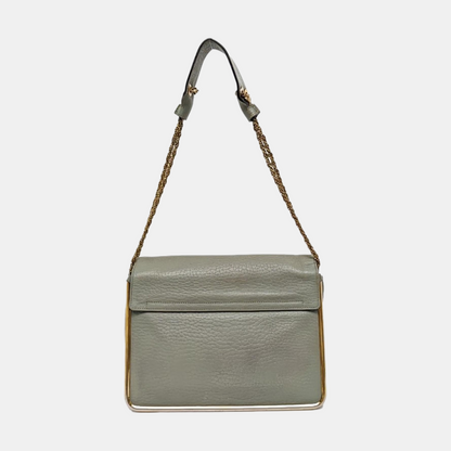 Chloé Sally Medium size Grey Leather Single Shoulder Bag Golden hardware-(SKU)-958155773