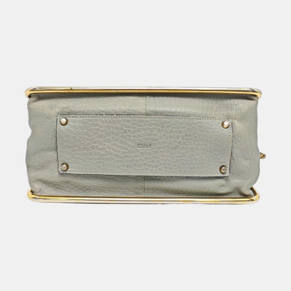 Chloé Sally Medium size Grey Leather Single Shoulder Bag Golden hardware-(SKU)-958155773