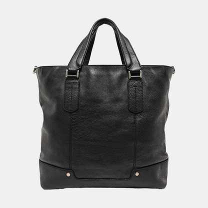 BVLGARI Tote bag Black cowhide tote bag Silver Hardware-(SKU)-958155763