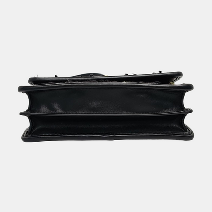 DIOR 30 Montaigne Black Fabric Montaigne Bag Shoulder Bag Crossbody Bag Handbag Golden Hardware Removable Strap-(SKU)-958282037