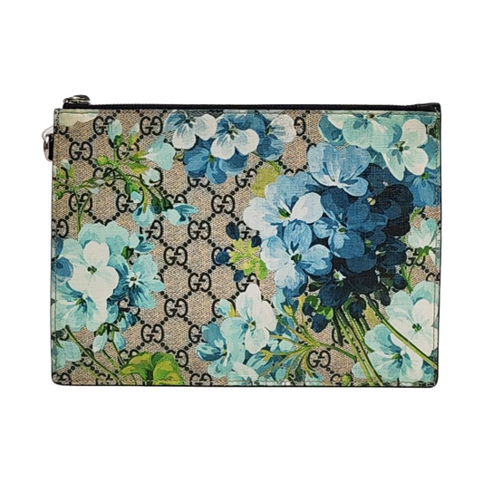 GUCCI GG Blooms Multicolor Coated Canvas Geranium Handbag Silver Hardware-(SKU)-958155415
