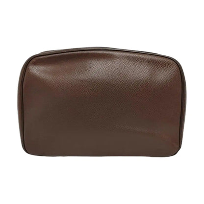 LOUIS VUITTON Large size Brown Leather Handbag Silver Hardware-(SKU)-958155745