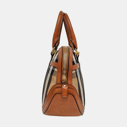 BURBERRY Sartorial Orchard Brown Canvas Handbag Crossbody Bag Single Shoulder Bag Golden hardware-(SKU)-958155782