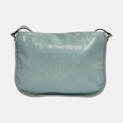 GUCCI Light Blue Coated Canvas La Vieille Russie Single Shoulder Bag Crossbody Bag Silver Hardware-(SKU)-958171840