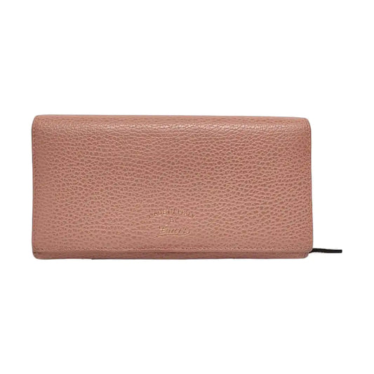 GUCCI Swing Pink Cowhide Wallet Golden hardware-(SKU)-958526123