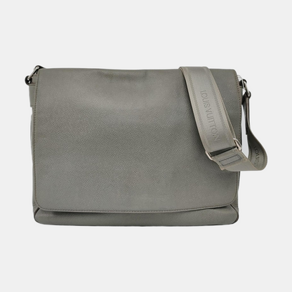 LOUIS VUITTON ROMAN Gray Cowhide Crossbody Single Shoulder Bag Silver Hardware-(SKU)-958340787