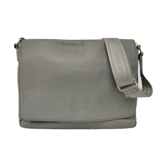 LOUIS VUITTON ROMAN Gray Cowhide Crossbody Single Shoulder Bag Silver Hardware-(SKU)-958340787
