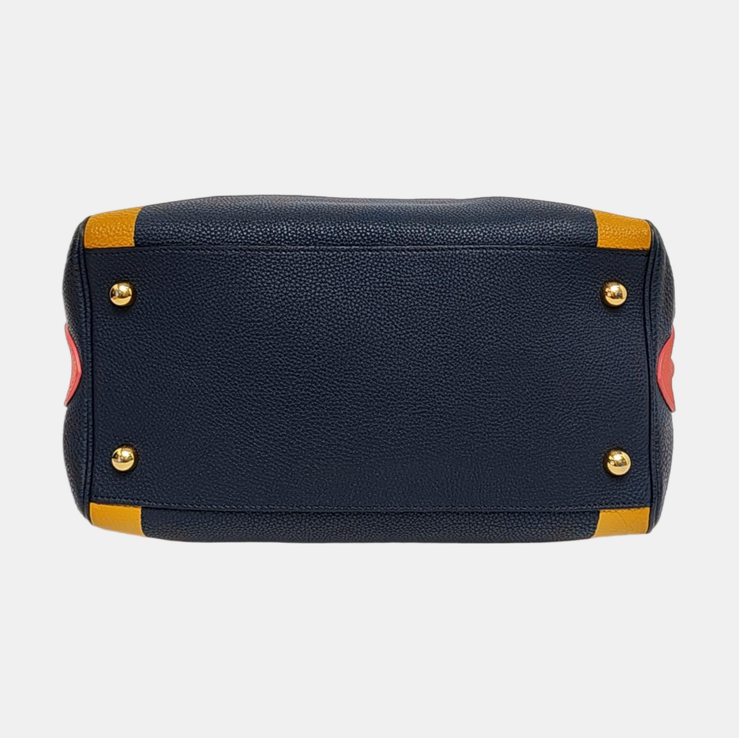 BURBERRY The Banner Dark Blue Leather Handbag Golden hardware-(SKU)-958302180