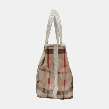 BURBERRY Tote bag Khaki Coated Canvas Printed Tote Bag Single Shoulder Bag Silver Hardware-(SKU)-958529166