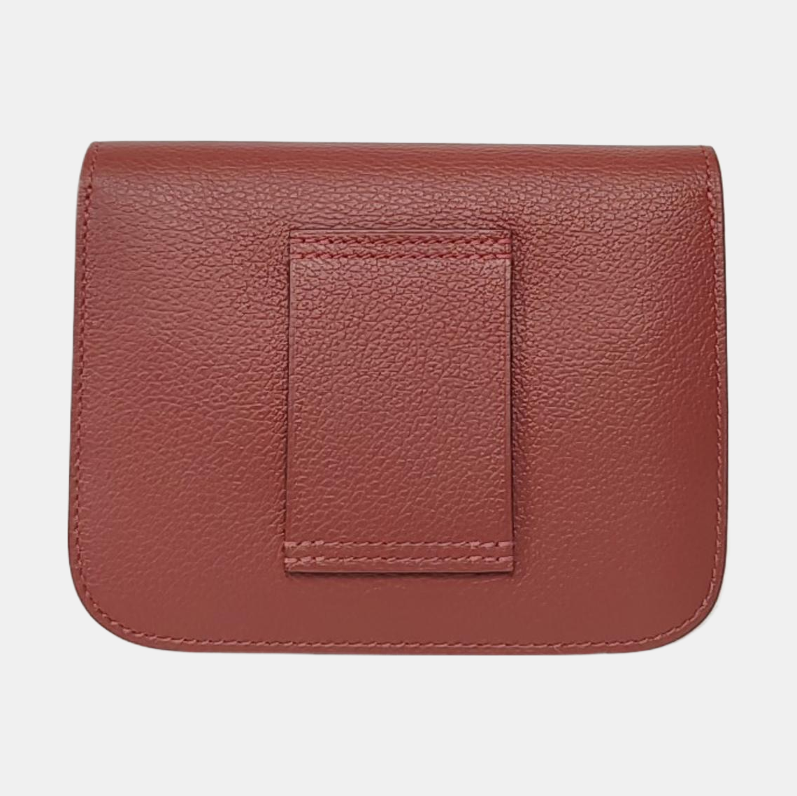 HERMÈS Constance Slim Red Evercolor Calfskin Kelly Bag Handbag Silver Hardware B Pocket-(SKU)-958356872