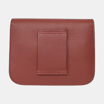 HERMÈS Constance Slim Red Evercolor Calfskin Kelly Bag Handbag Silver Hardware B Pocket-(SKU)-958356872