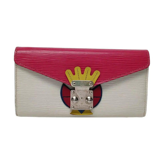 LOUIS VUITTON SARAH 白色EPI牛皮水波纹钱包 Silver Hardware-(SKU)-958343109