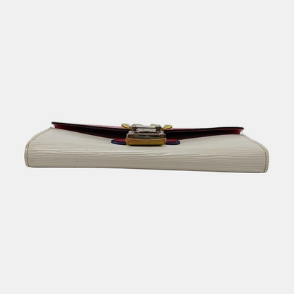 LOUIS VUITTON SARAH 白色EPI牛皮水波纹钱包 Silver Hardware-(SKU)-958343109