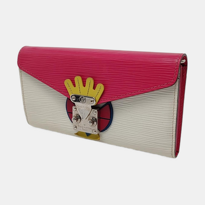 LOUIS VUITTON SARAH 白色EPI牛皮水波纹钱包 Silver Hardware-(SKU)-958343109