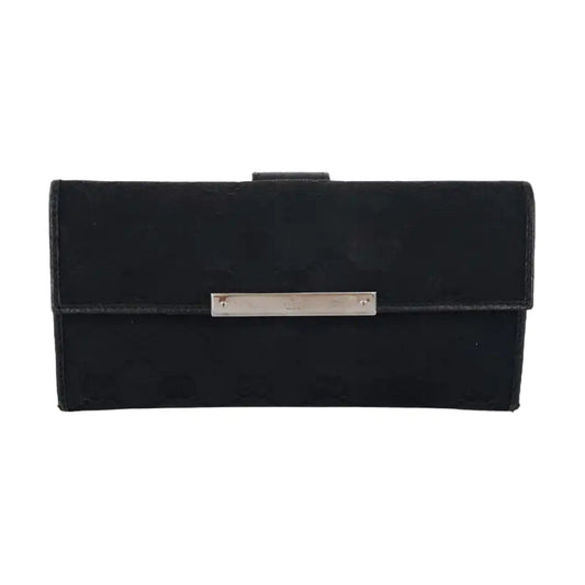 GUCCI Black Canvas Vintage Wallet Golden hardware-(SKU)-958453110