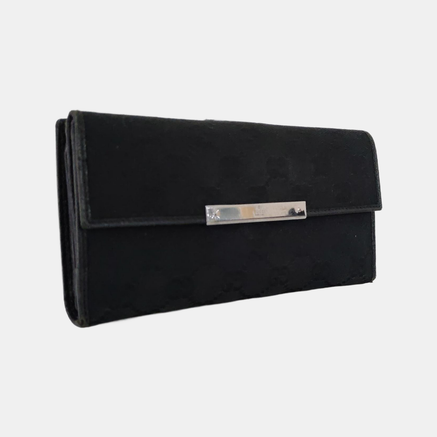 GUCCI Black Canvas Vintage Wallet Golden hardware-(SKU)-958453110