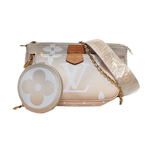 LOUIS VUITTON MULTI Beige Coated Canvas Monogram 5-in-1 Crossbody Shoulder Bag 2 Removable Shoulder Straps Gold Hardware-(SKU)-958686705
