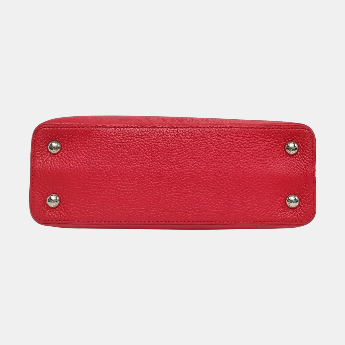 LOUIS VUITTON CAPUCINES Medium Red Leather Diagonal Shoulder Bag with Detachable Strap-(SKU)-958635265