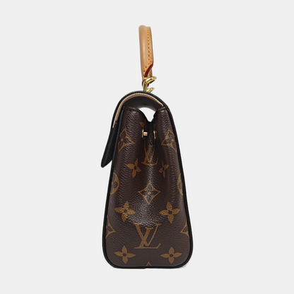 LOUIS VUITTON CLUNY Small Brown Coated Canvas Monogram Cluny Shoulder Bag Crossbody Tote Bag Convertible Strap-(SKU)-958624188