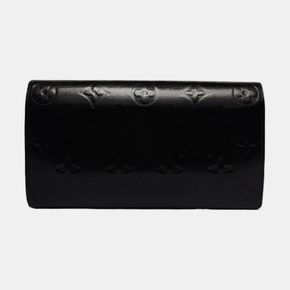 LOUIS VUITTON SARAH Black Cowhide Embossed Wallet Golden hardware-(SKU)-957385342